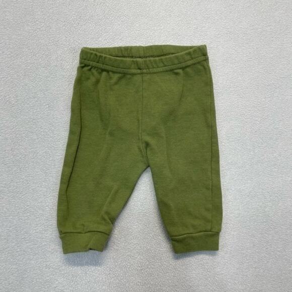 CJP Baby Olive Green Fox Jogger Pants 0-3 Months Cute Appliqué Bottoms - Picture 3 of 6